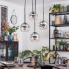 Koyoto lampa wisząca, kula świetlna, lampa wisząca kaskadowa 35 cm chrom, przezroczysty, przydymiony, 4-punktowe