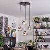 Koyoto lampa wisząca, kula świetlna, lampa wisząca kaskadowa 35 cm chrom, przezroczysty, przydymiony, 4-punktowe