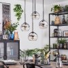 Koyoto Lampa wisząca, Kula świetlna, Lampa wiszącego klastra 35 cm Chrom, Przezroczysty, Przydymiony, 4-punktowe