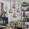 Koyoto lampa wisząca, kula świetlna, lampa wisząca kaskadowa 35 cm chrom, przydymiony, 4-punktowe