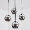 Koyoto lampa wisząca, kula świetlna, lampa wisząca kaskadowa 35 cm chrom, przydymiony, 4-punktowe