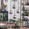 Koyoto lampa wisząca, kula świetlna, lampa wisząca kaskadowa 35 cm chrom, przydymiony, 4-punktowe