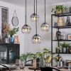Koyoto Lampa wisząca, Kula świetlna, Lampa wiszącego klastra 35 cm Przezroczysty, Przydymiony, 4-punktowe