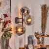 Ripoll Kula świetlna, Lampa ścienna Chrom, Przezroczysty, Przydymiony, 3-punktowe