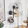 Ripoll Kula świetlna, Lampa ścienna W kolorze bursztynu, Przezroczysty, Przydymiony, 3-punktowe