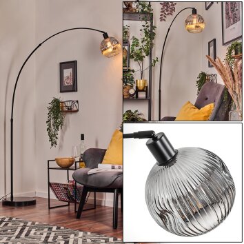 Ripoll lampa stojąca, lampa podłogowa łukowa czarny, 1-punktowy