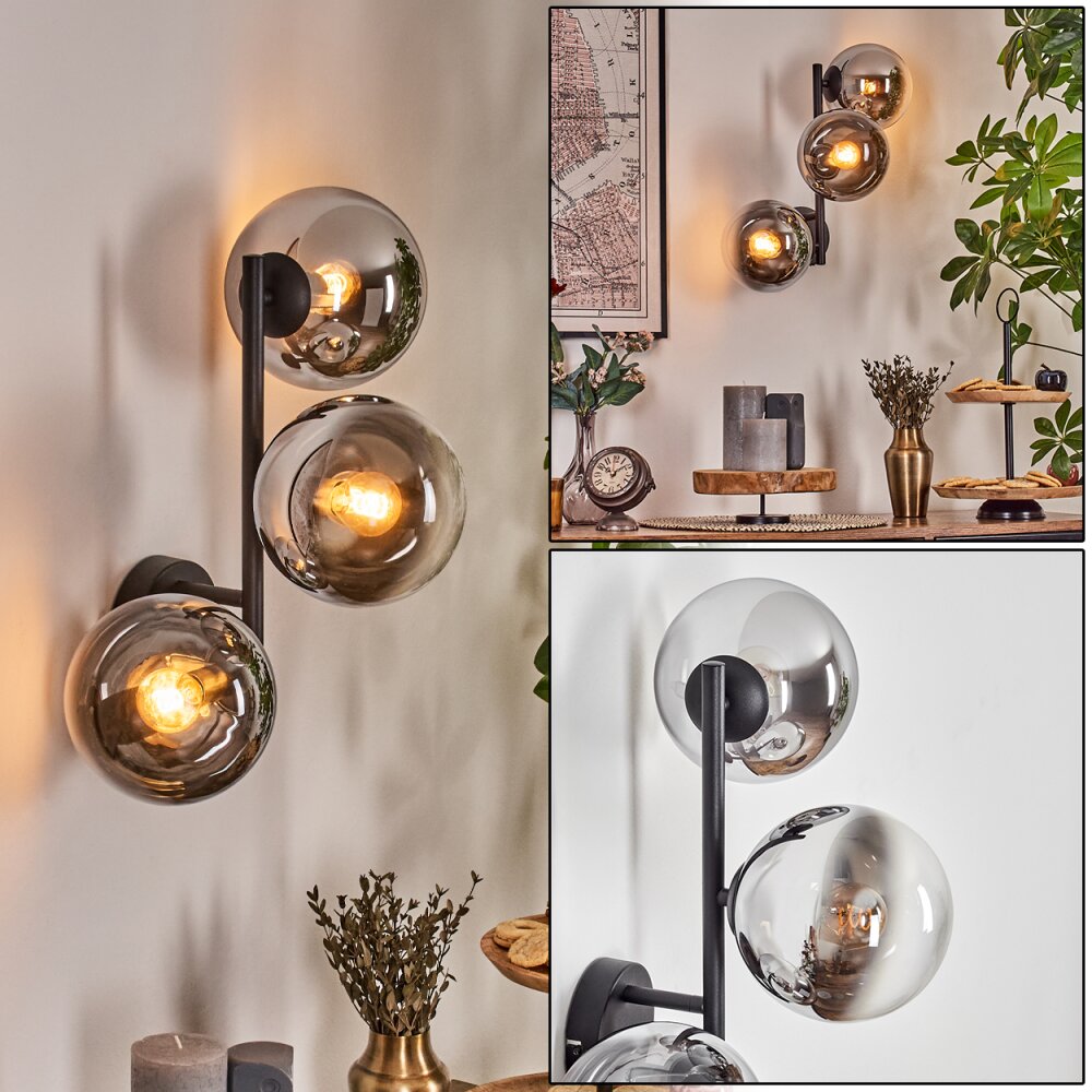 Gastor Kula świetlna, Lampa ścienna Chrom, Przezroczysty, Przydymiony, 3-punktowe main product photo
