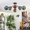 Ripoll Lampa sufitowa, Kula świetlna Niebeieski, Zielony, W kolorze miedzi, 6-punktowe