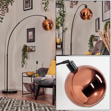 Koyoto lampa stojąca, lampa podłogowa łukowa czarny, 1-punktowy