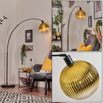 Koyoto lampa stojąca, lampa podłogowa łukowa czarny, 1-punktowy