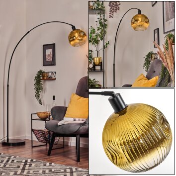 Ripoll lampa stojąca, lampa podłogowa łukowa czarny, 1-punktowy