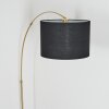 Bassagoda Lampa stojąca, Lampy łukowe Mosiądz, Czarny, 1-punktowy, Klosz z tkaniny