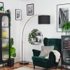 Bassagoda lampa stojąca, lampa podłogowa łukowa miedziany, czarny, 1-punktowy, abażur z materiału
