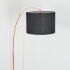 Bassagoda lampa stojąca, lampa podłogowa łukowa miedziany, czarny, 1-punktowy, abażur z materiału