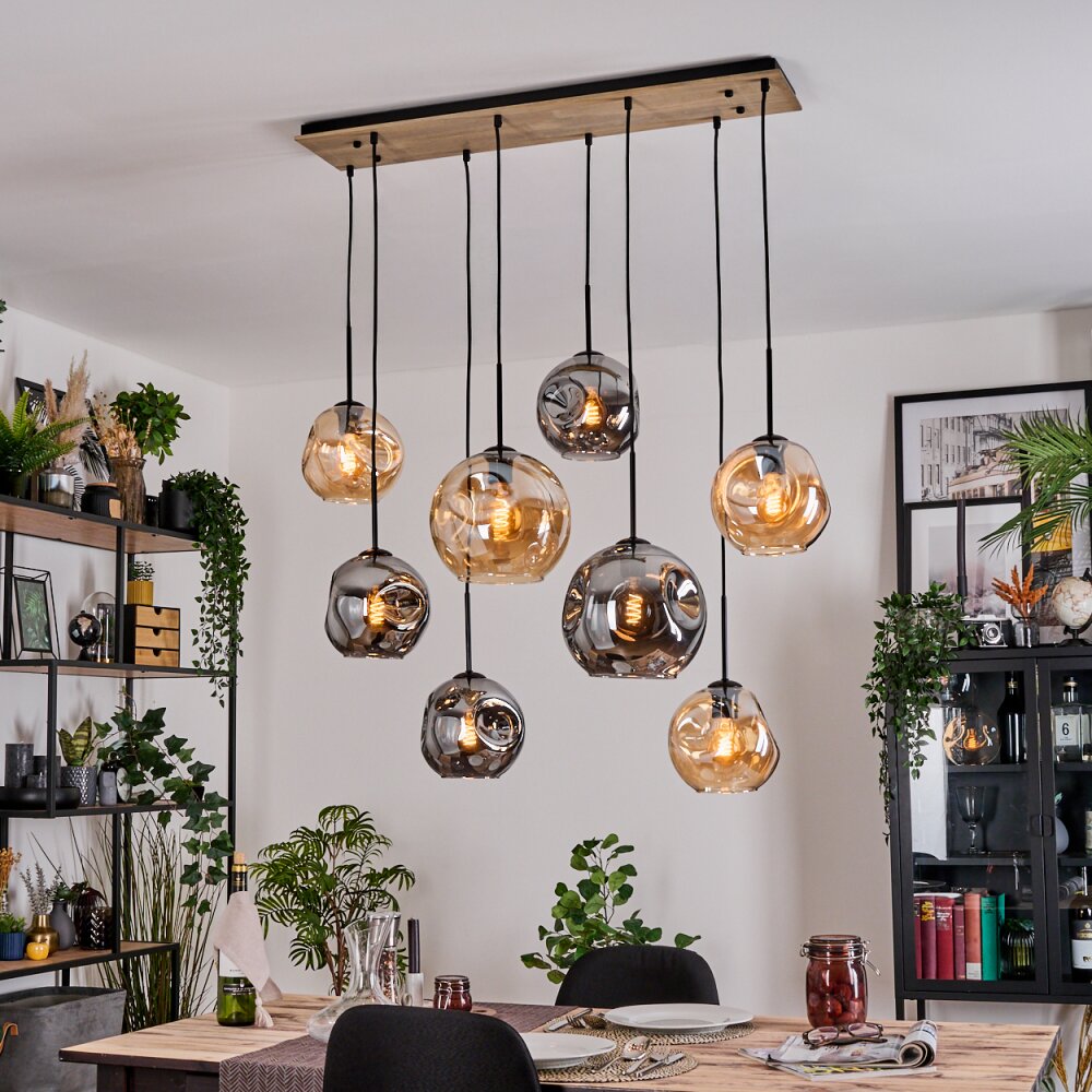 Ripoll Lampa wisząca, Kula świetlna, Lampa wisząca Ecru, Czarny, 8-punktowe main product photo