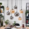 Ripoll lampa wisząca, kula świetlna, lampa wisząca kolory naturalne, czarny, 8-punktowe