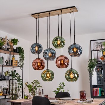 Ripoll Lampa wisząca, Kula świetlna, Lampa wisząca Ecru, Czarny, 8-punktowe