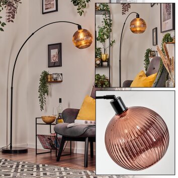 Koyoto lampa stojąca, lampa podłogowa łukowa czarny, 1-punktowy