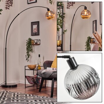 Ripoll lampa stojąca, lampa podłogowa łukowa czarny, 1-punktowy