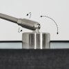 Bassagoda lampa stojąca, lampa podłogowa łukowa nikiel matowy, czarny, 1-punktowy, abażur materiałowy