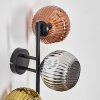 Ripoll Kula świetlna, Lampa ścienna Chrom, Złoty, W kolorze miedzi, Przydymiony, 3-punktowe
