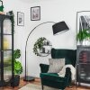Bassagoda lampa stojąca, lampa podłogowa łukowa czarny, 1-punktowy, abażur materiałowy