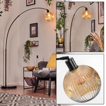 Ripoll lampa stojąca, lampa podłogowa łukowa czarny, 1-punktowy