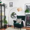 Soungou lampa stojąca, lampa podłogowa łukowa mosiądz, czarny, 1-punktowy, abażur z materiału