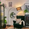 Soungou lampa stojąca, lampa podłogowa łukowa chrom, czarny, 1-punktowy, abażur materiałowy