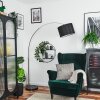 Soungou lampa stojąca, lampa podłogowa łukowa chrom, czarny, 1-punktowy, abażur materiałowy