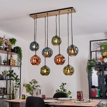 Ripoll Lampa wisząca, Kula świetlna, Lampa wisząca Ecru, Czarny, 8-punktowe Ripoll Lampa wisząca, Kula świetlna, Lampa wisząca Ecru, Czarny, 8-punktowe
