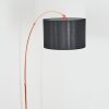 Soungou lampa stojąca, lampa podłogowa łukowa miedziany, czarny, 1-punktowy, abażur materiałowy