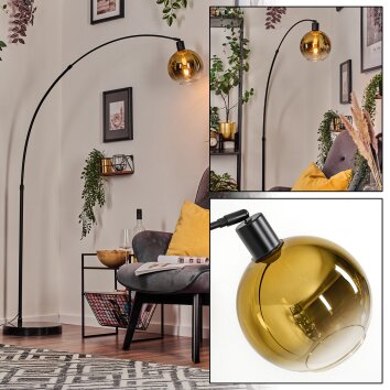 Koyoto lampa stojąca, lampa podłogowa łukowa czarny, 1-punktowy