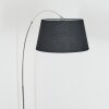Bassagoda lampa stojąca, lampa podłogowa łukowa chrom, czarny, 1-punktowy, abażur z materiału