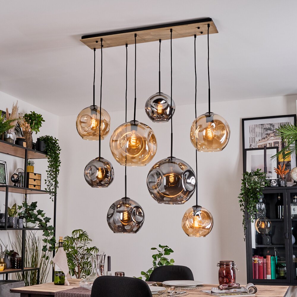 Ripoll Lampa wisząca, Kula świetlna, Lampa wisząca Ecru, Czarny, 8-punktowe main product photo