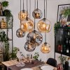 Ripoll Lampa wisząca, Kula świetlna, Lampa wisząca Ecru, Czarny, 8-punktowe