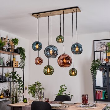 Ripoll Lampa wisząca, Kula świetlna, Lampa wisząca Ecru, Czarny, 8-punktowe