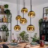 Gastor Lampa wisząca, Kula świetlna, Lampa wisząca Złoty, Przezroczysty, 6-punktowe