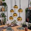 Gastor Lampa wisząca, Kula świetlna, Lampa wisząca Złoty, Przezroczysty, 6-punktowe