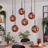 Gastor Lampa wisząca, Kula świetlna, Lampa wisząca W kolorze miedzi, 6-punktowe