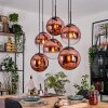 Gastor Lampa wisząca, Kula świetlna, Lampa wisząca Przezroczysty, W kolorze miedzi, 6-punktowe