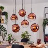 Gastor Lampa wisząca, Kula świetlna, Lampa wisząca Przezroczysty, W kolorze miedzi, 6-punktowe