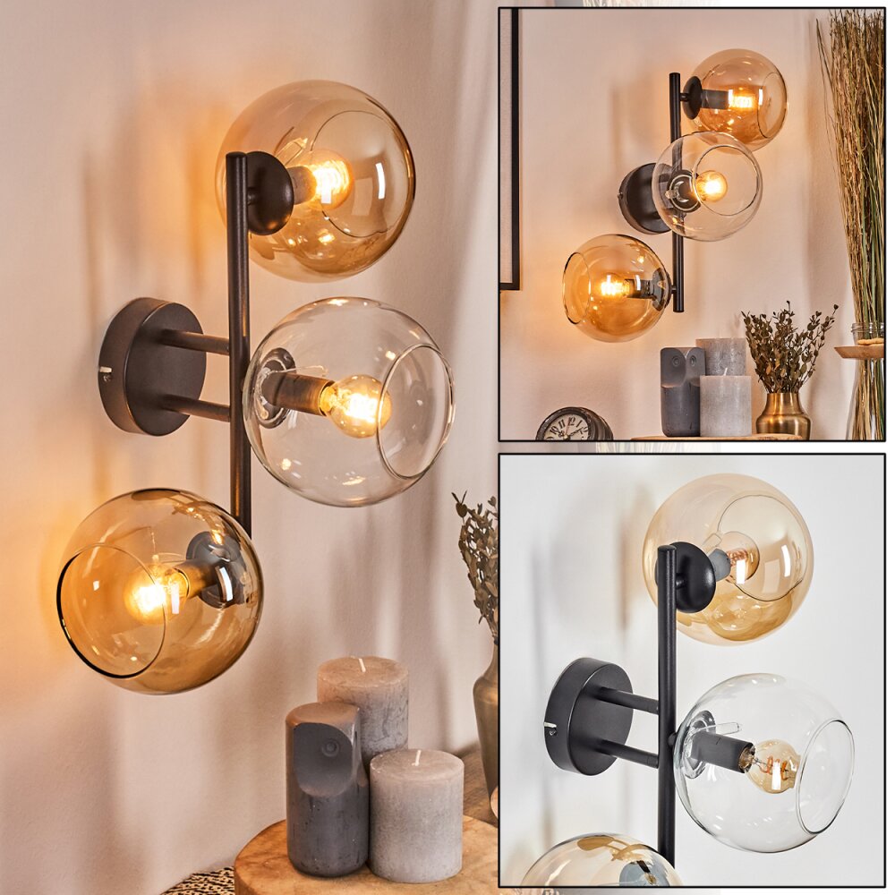 Koyoto Kula świetlna, Lampa ścienna W kolorze bursztynu, Przezroczysty, 3-punktowe main product photo