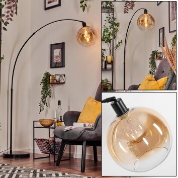 Koyoto lampa stojąca, lampa podłogowa łukowa czarny, 1-punktowy