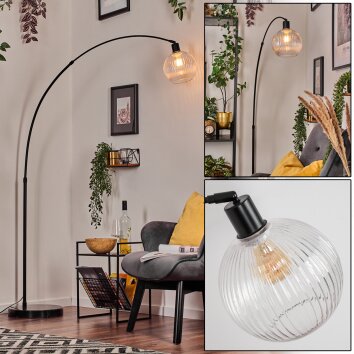 Koyoto lampa stojąca, lampa podłogowa łukowa czarny, 1-punktowy