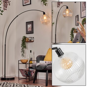 Koyoto lampa stojąca, lampa podłogowa łukowa czarny, 1-punktowy