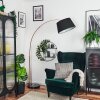 Bassagoda lampa stojąca, lampa podłogowa łukowa miedziany, czarny, 1-punktowy, abażur materiałowy