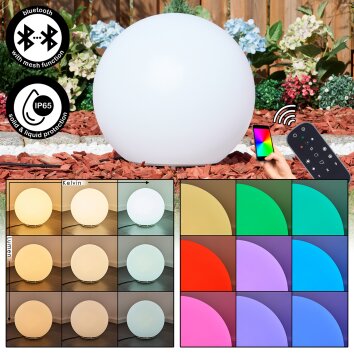 Ilara kula świetlna, słupek ogrodowy niski, słupek ogrodowy LED biały, 1-punktowy, Zdalne sterowanie