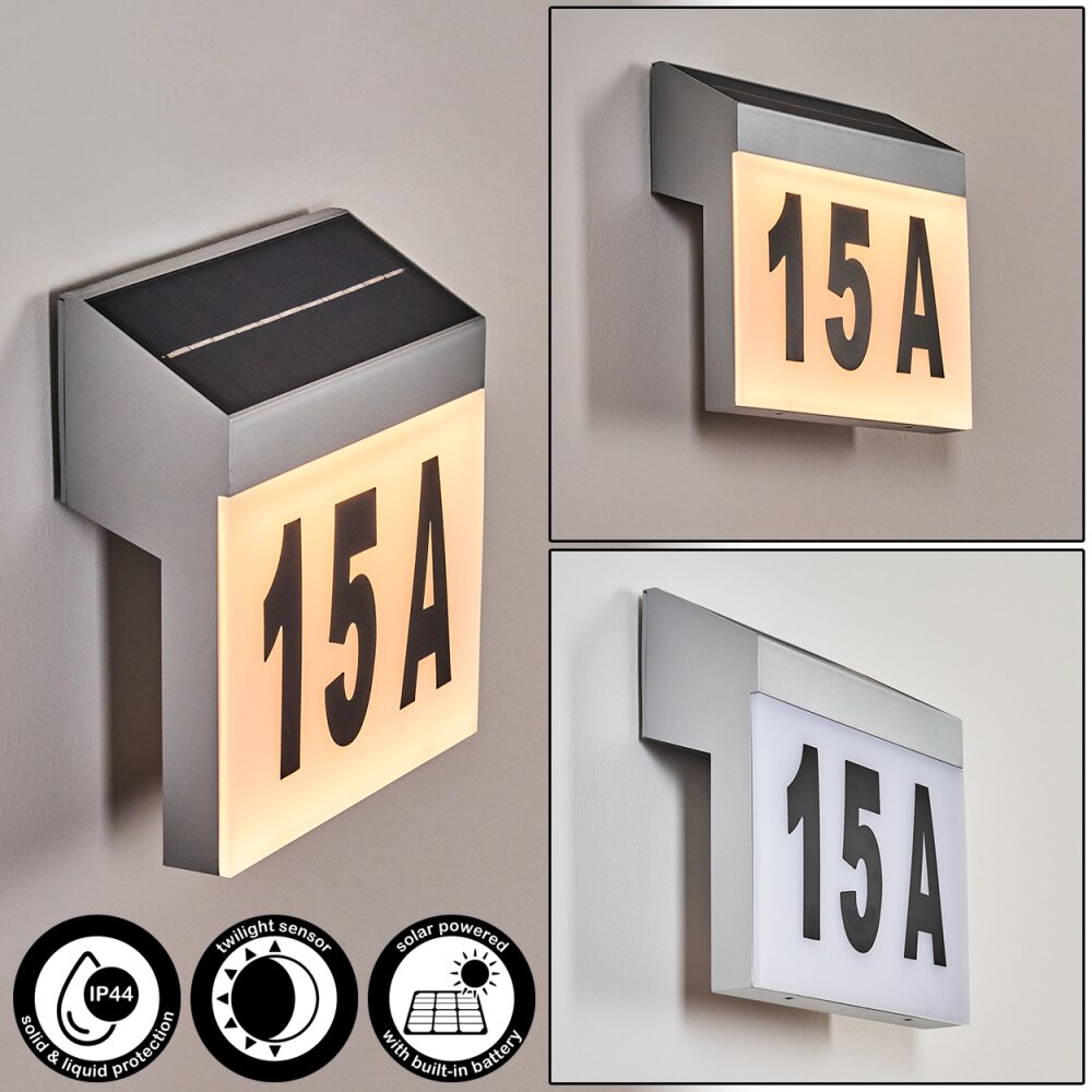 Vanhaniemi Zewnętrzny kinkiet, lampy z numerem domu LED Szary, Biały, 1-punktowy main product photo
