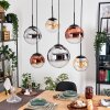 Gastor Lampa wisząca, Kula świetlna, Lampa wisząca W kolorze bursztynu, Chrom, Przezroczysty, W kolorze miedzi, Przydymiony, 6-punktowe